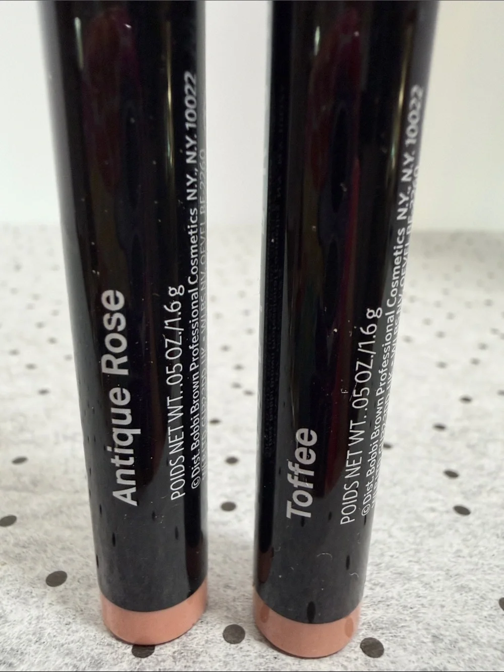 2 Bobbi Brown long warm cream shadow stick in antique rose and toffee